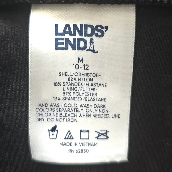 92.🆕Lands' End Swim Shorts With Built-In Panty UPF 50 Size 10-12 Medium NWT - Picture 5 of 6